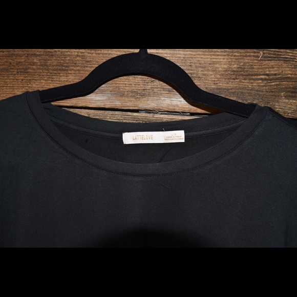 Lattelove Quality Oversized Boxy Black T Shirt size Large NWT - Picture 4 of 6